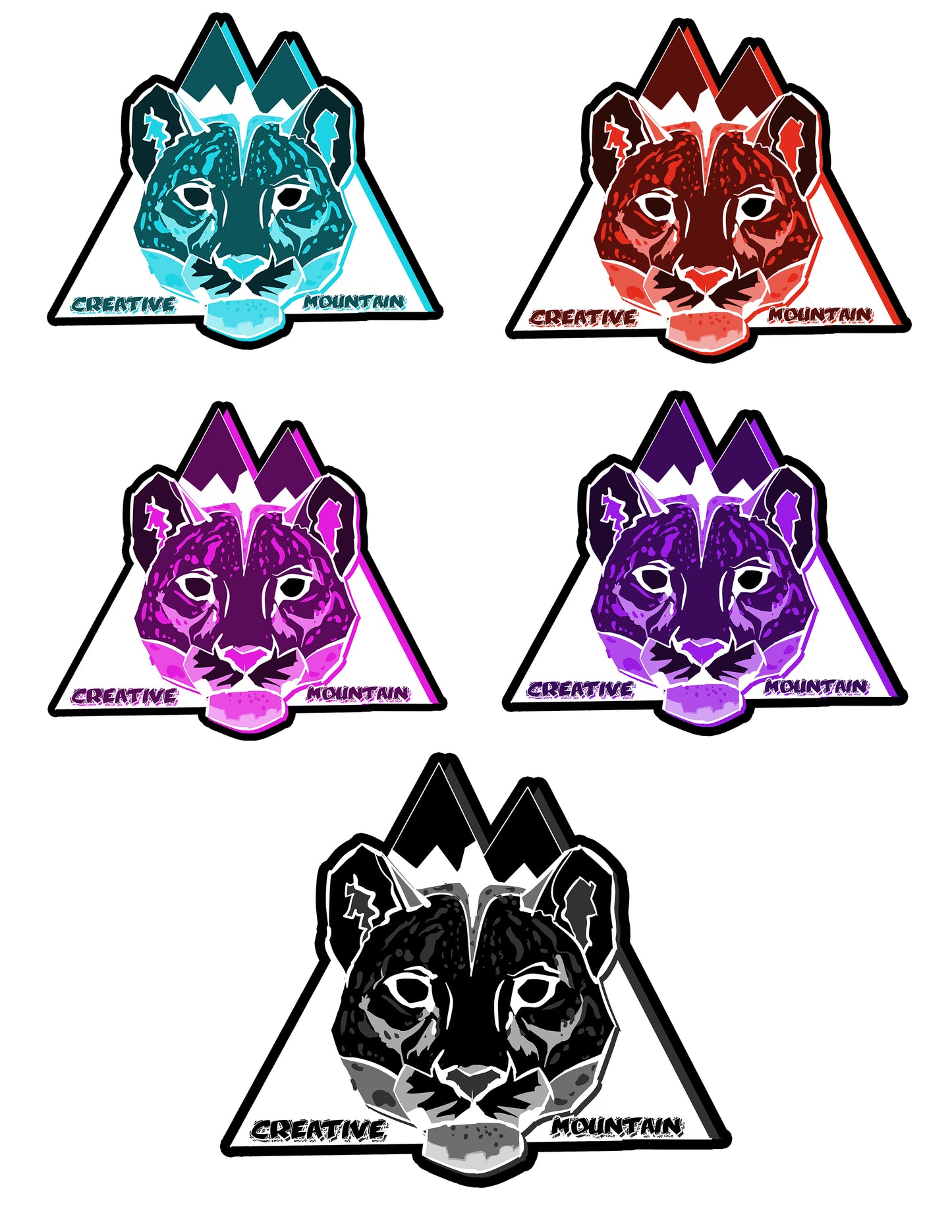 Creative Mountain Stickers - 5pck.