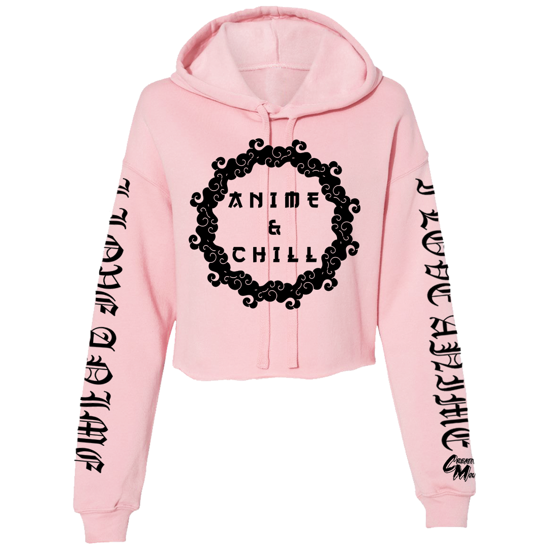 Anime &Chill Cloud Crop Top Hoodie