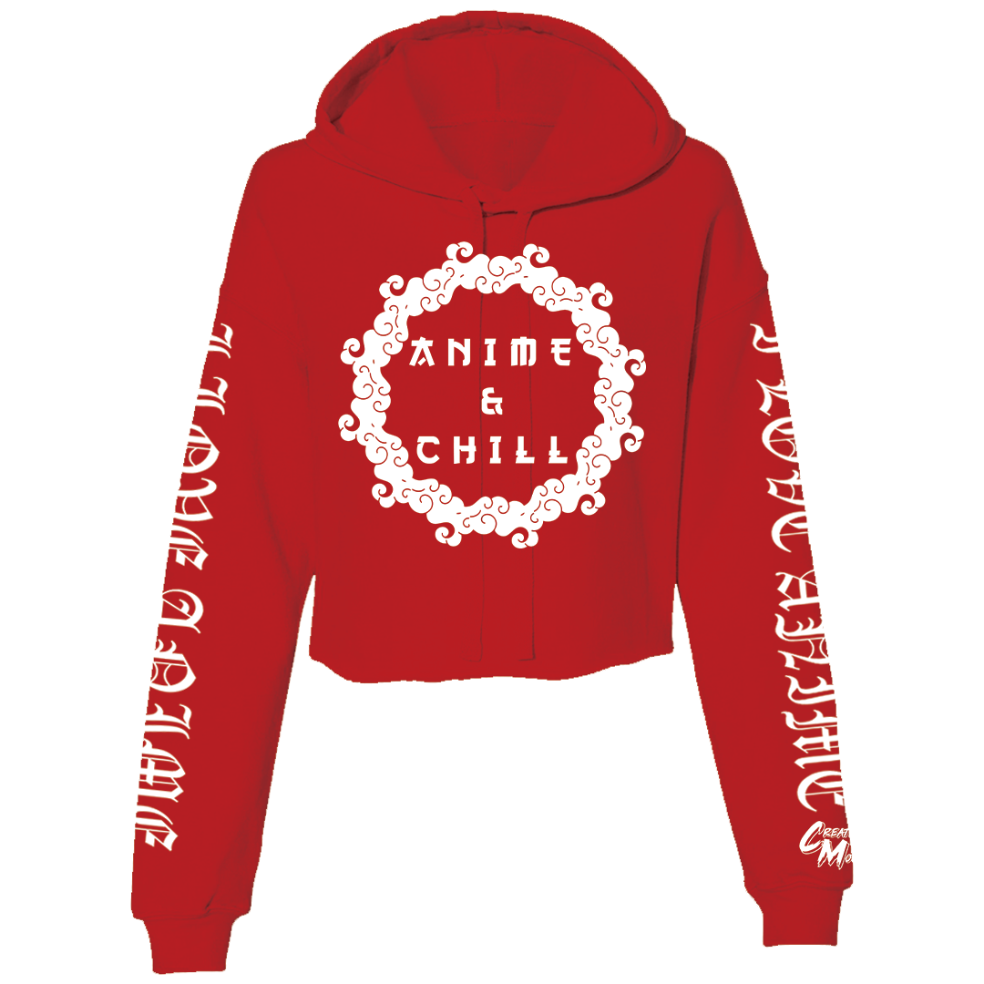 Anime &Chill Cloud Crop Top Hoodie