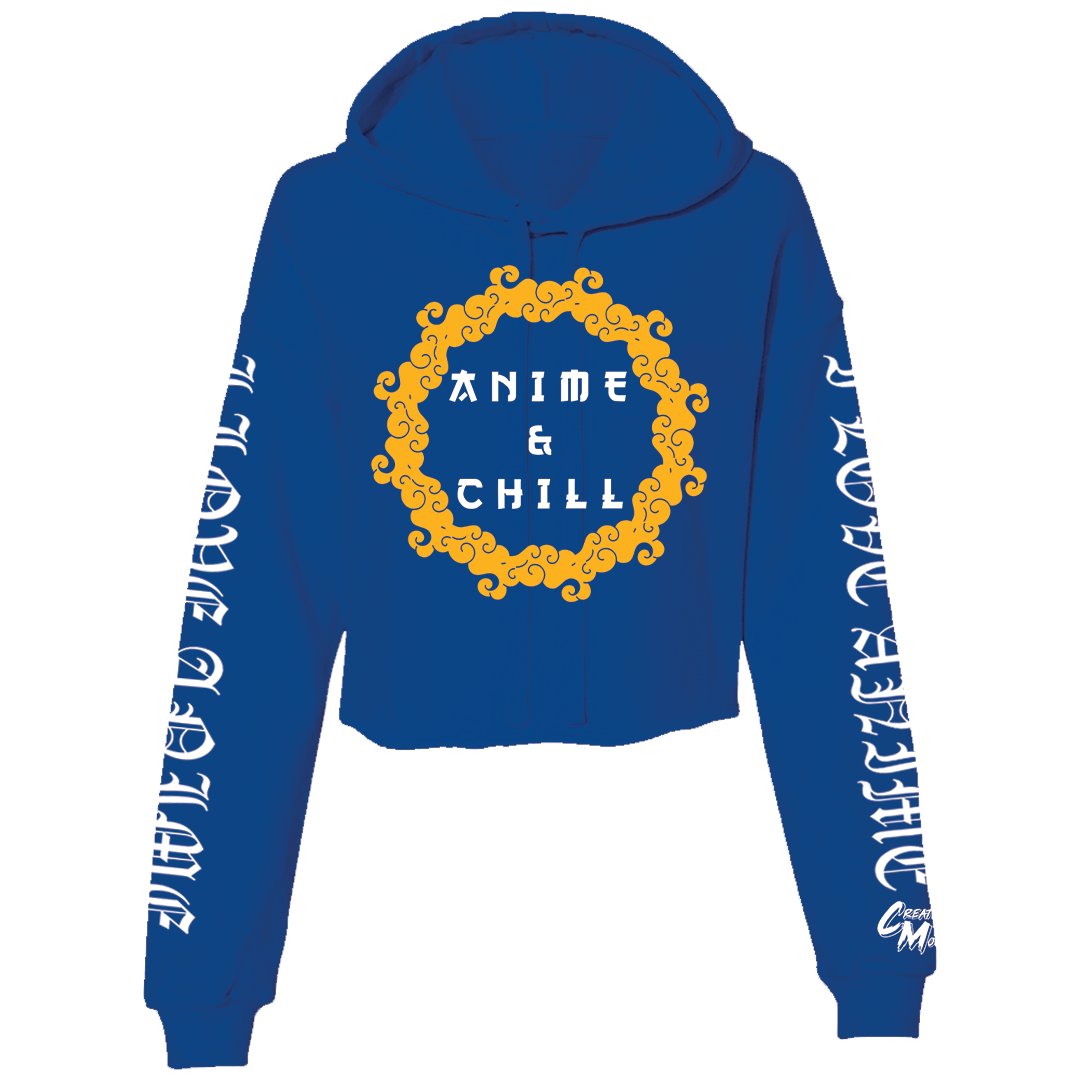 Anime &Chill Cloud Crop Top Hoodie