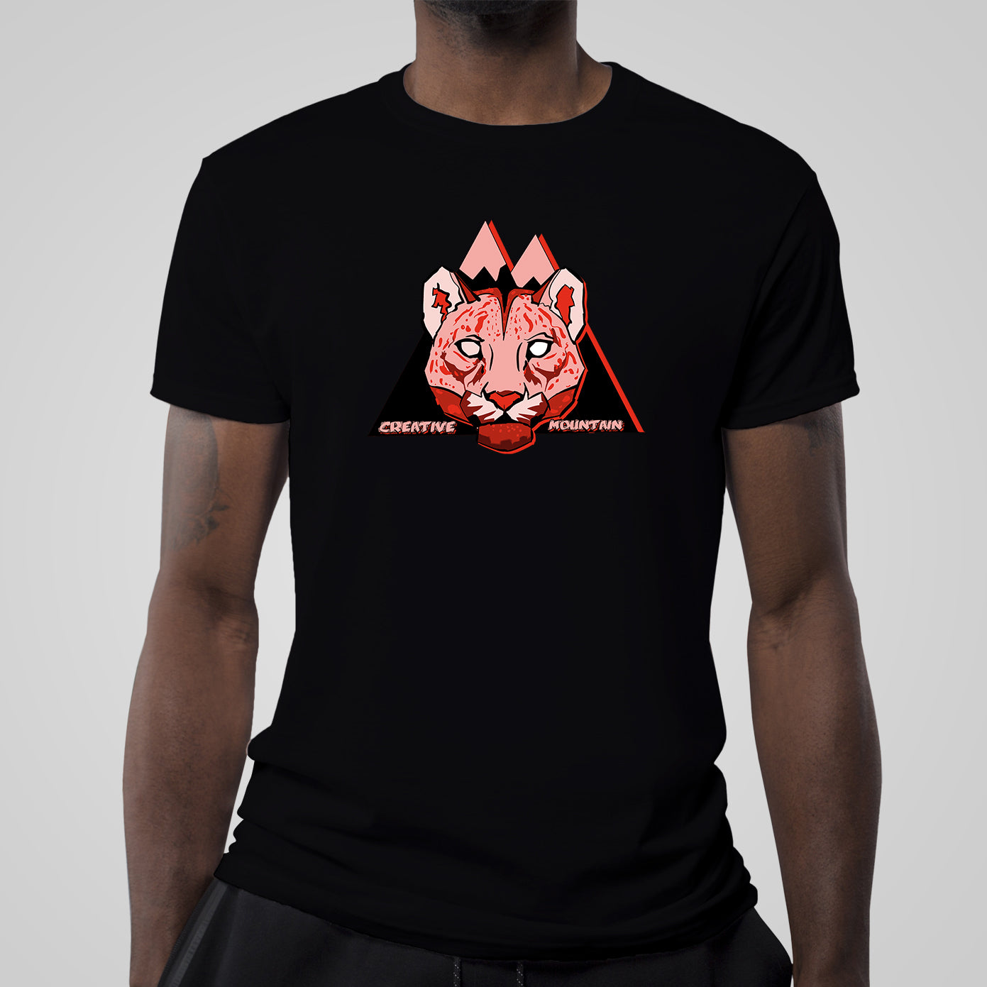 Creative Mountain Leopard Head Tee