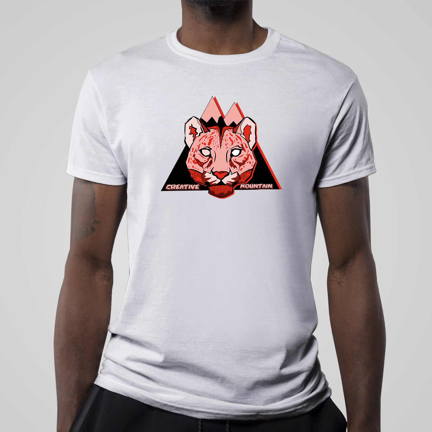 Creative Mountain Leopard Head Tee