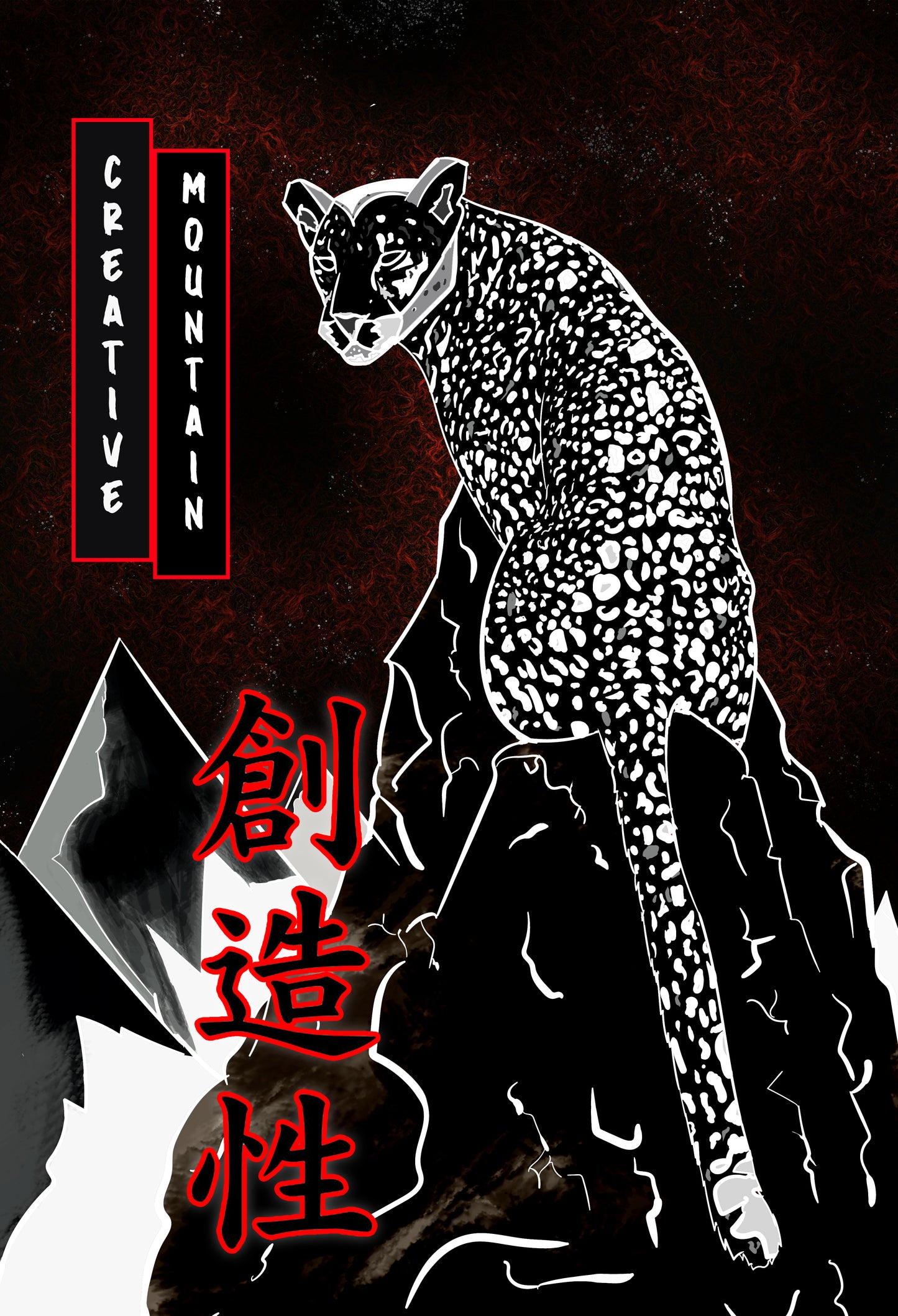 Creativity Mountain Leopard Poster