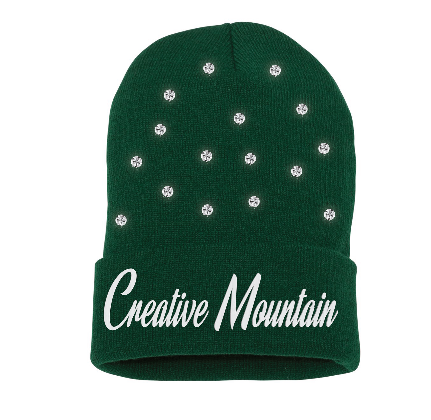 Rhinestone Creative Mountain Cursive Beanie