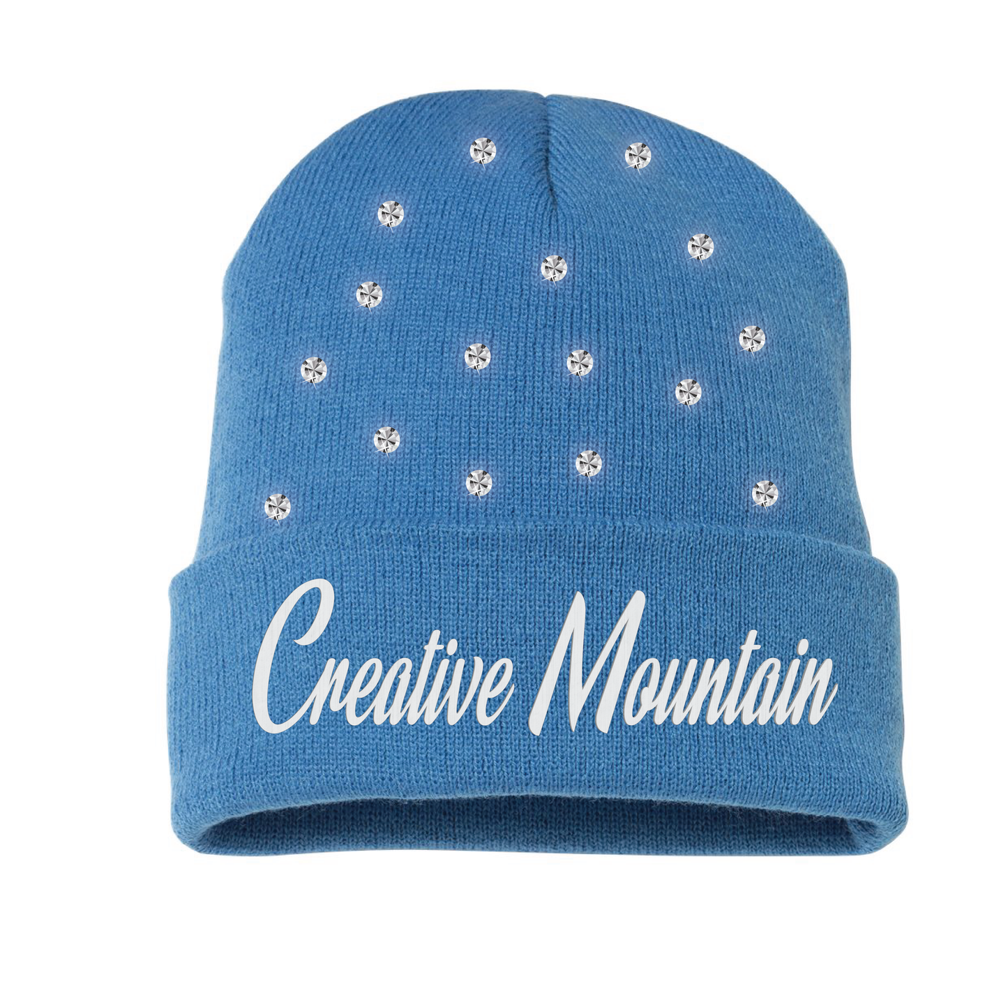 Rhinestone Creative Mountain Cursive Beanie