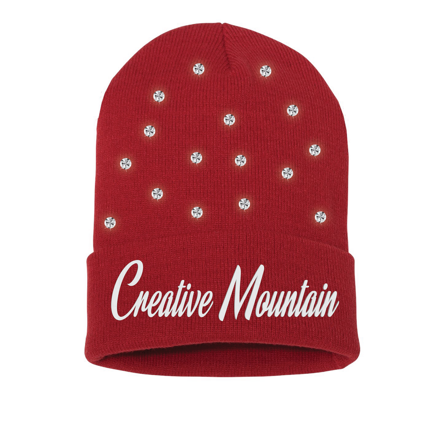 Rhinestone Creative Mountain Cursive Beanie
