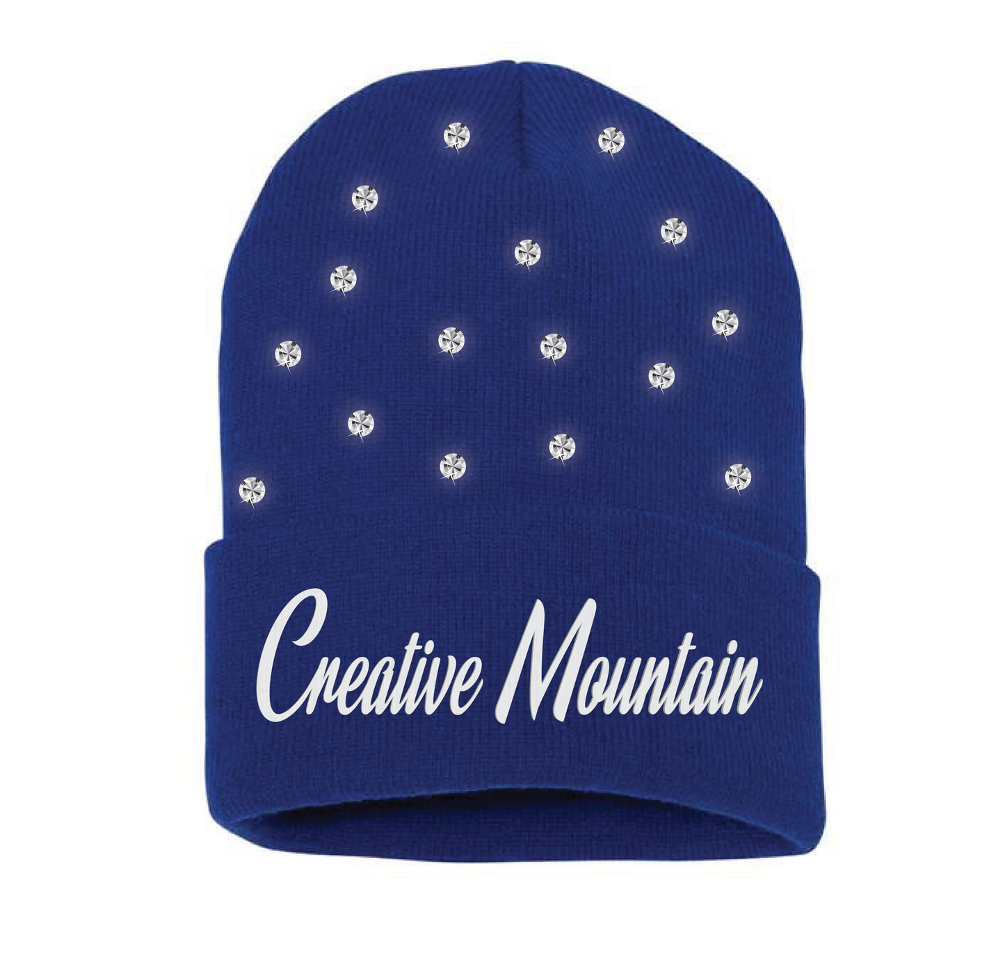 Rhinestone Creative Mountain Cursive Beanie