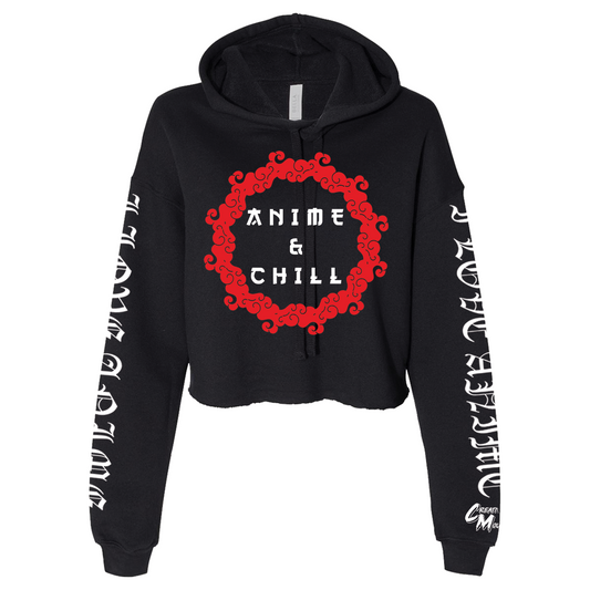 Anime &Chill Cloud Crop Top Hoodie