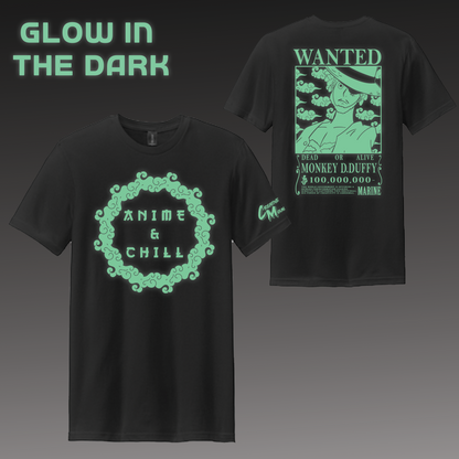 Glow In The Dark Anime & Chill “Wanted” T-shirt
